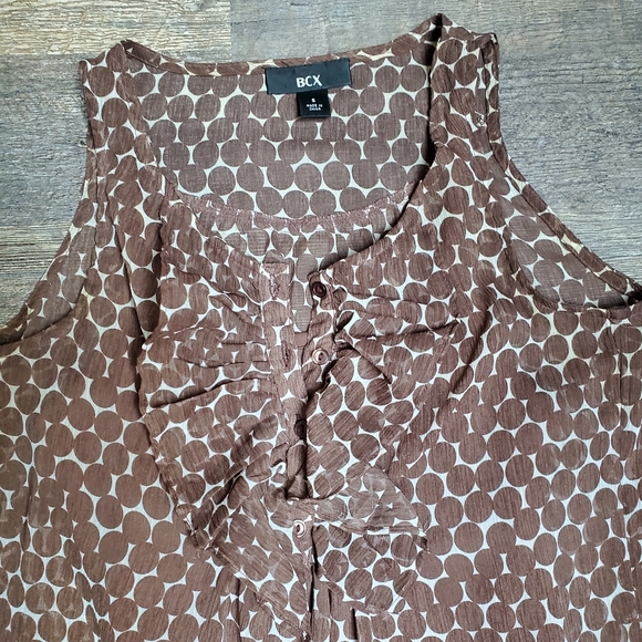 BCX Ruffled tank with attached cami - Picture 2 of 9